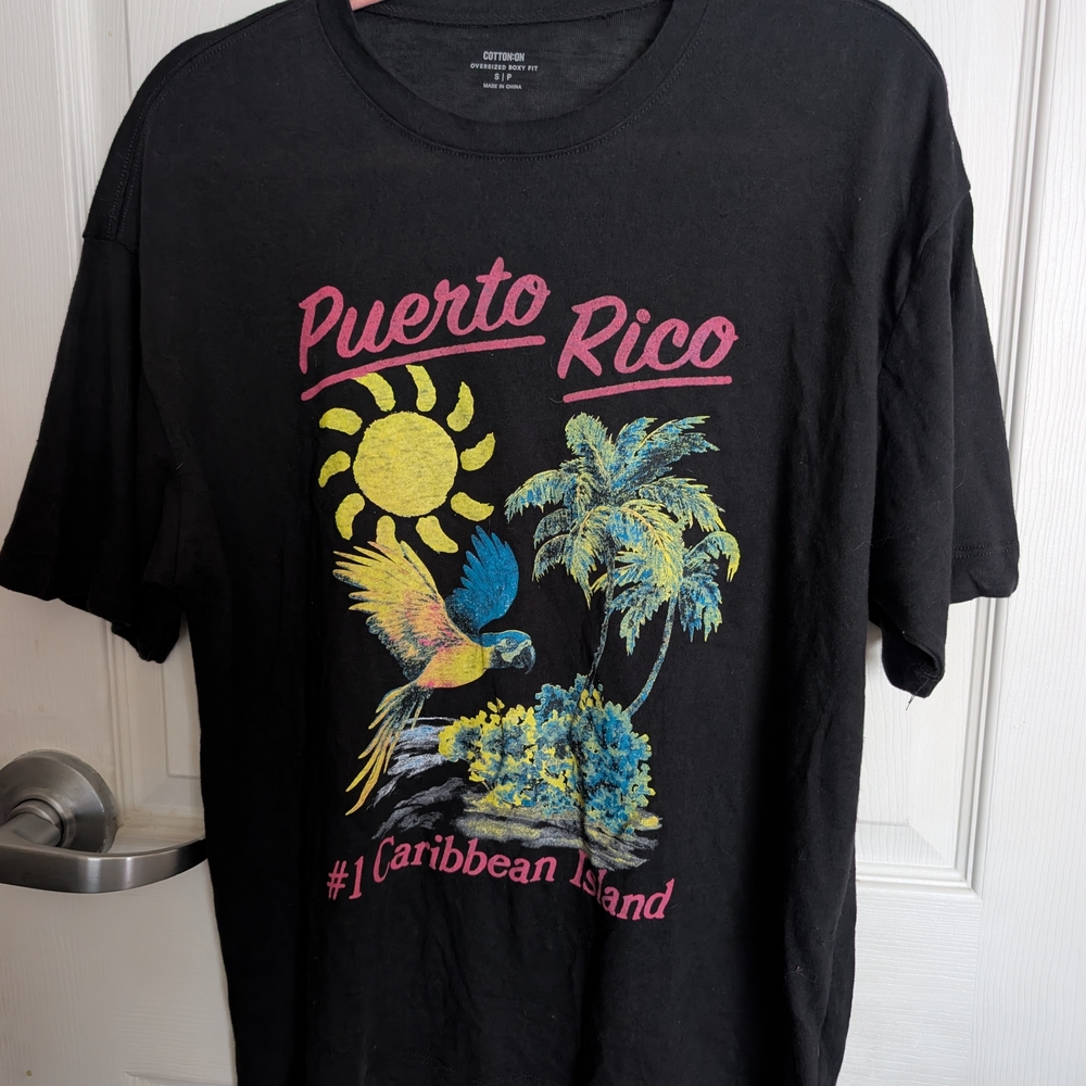 Cotton On Puerto Rico Graphic Tee - Black